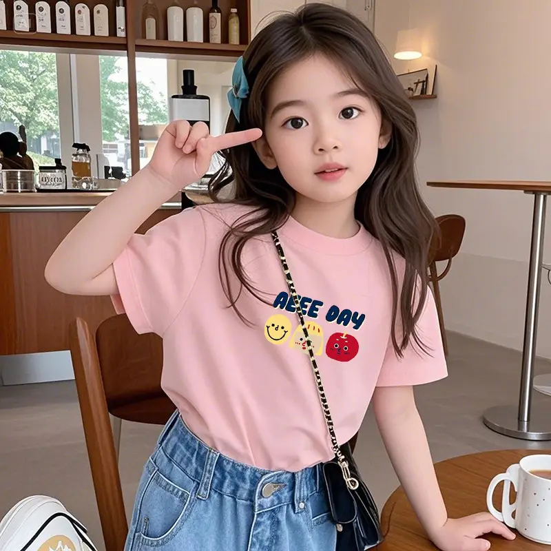 2025 Kids Cotton Cartoon T-Shirt Yellow - Image 2