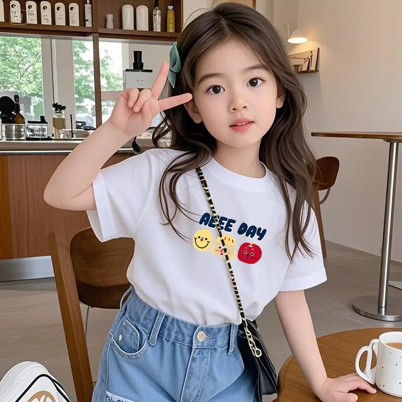 2025 Kids Cotton Cartoon T-Shirt Yellow - Image 3