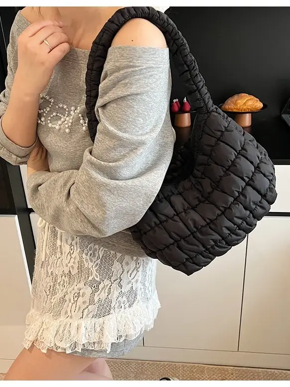 Pink Quilted Armpit Bag for Women 2025 - Image 6