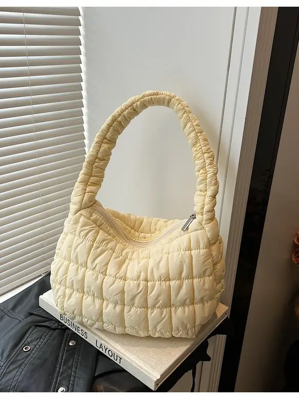 Pink Quilted Armpit Bag for Women 2025 - Image 9