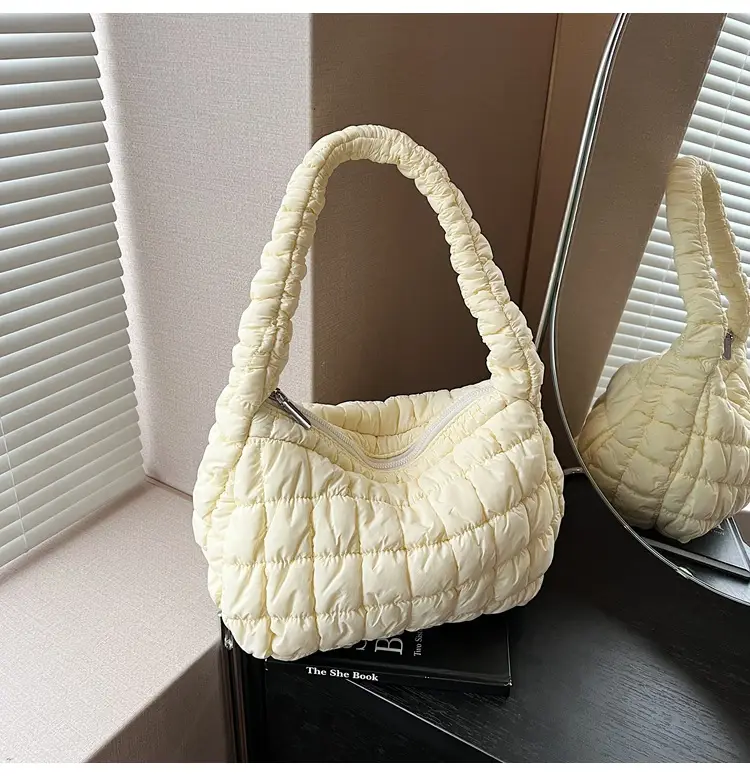 Pink Quilted Armpit Bag for Women 2025 - Image 2
