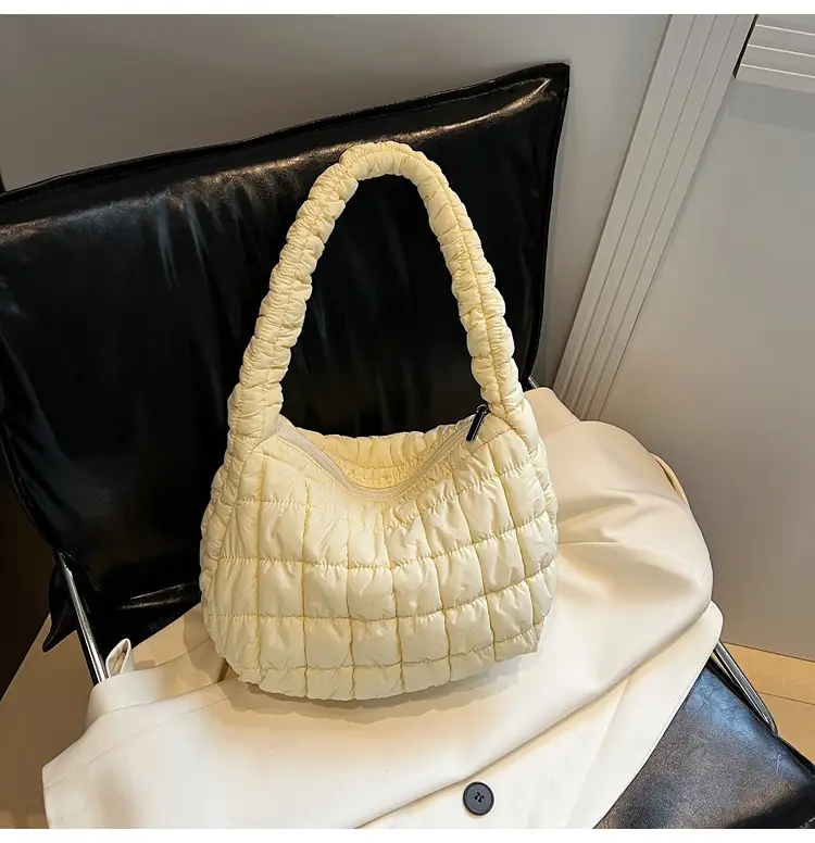 Pink Quilted Armpit Bag for Women 2025 - Image 3