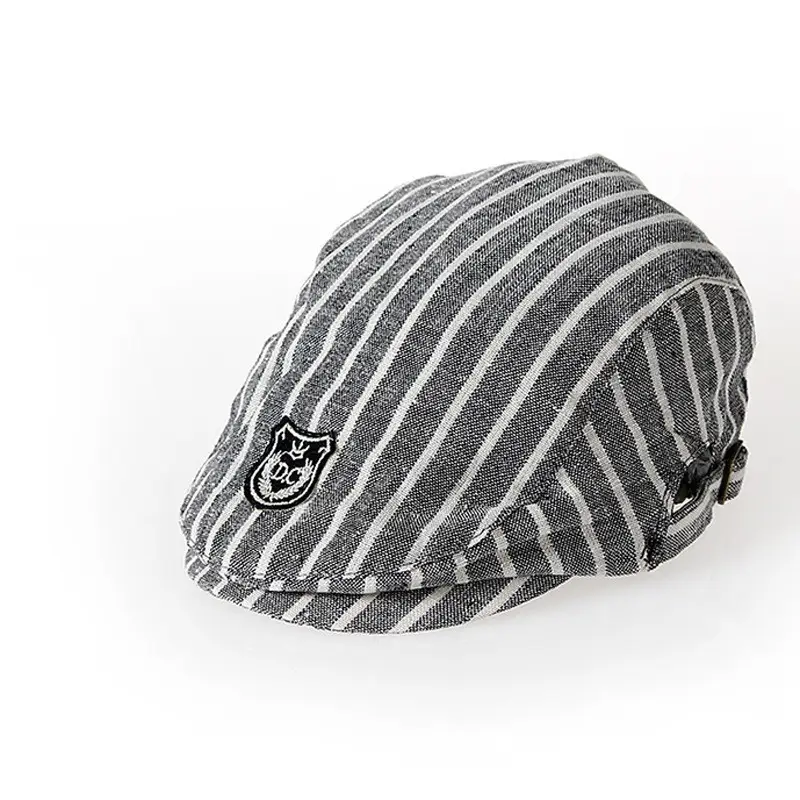 Kids Beret Striped Duck Hat British Style Spring Fall