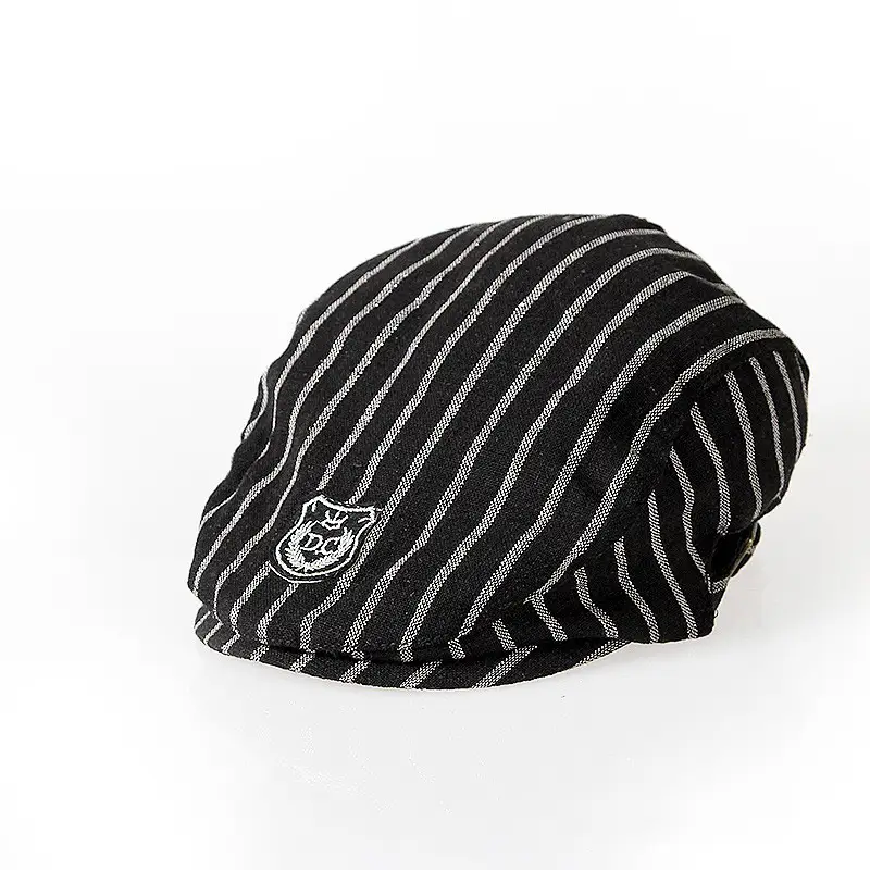 Kids Beret Striped Duck Hat British Style Spring Fall — feature 5