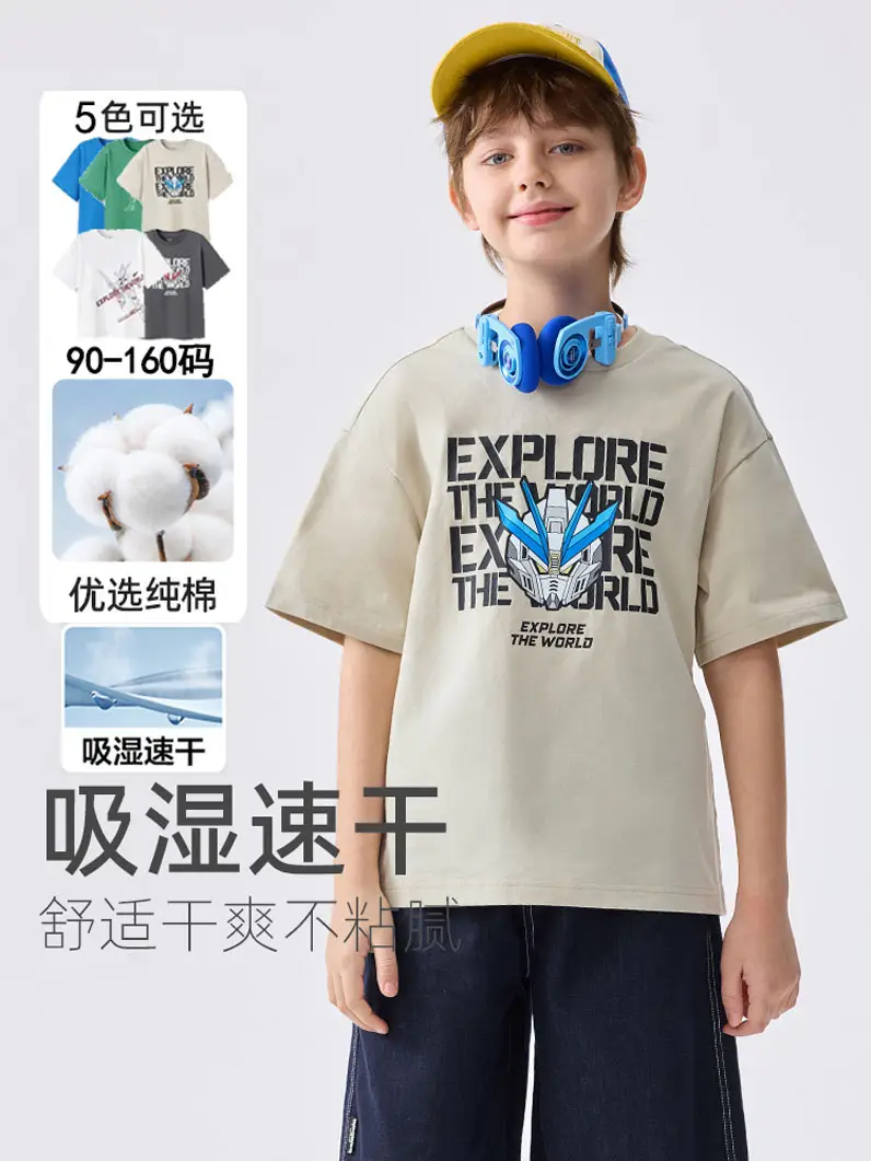 Wholesale Boys T-Shirt 2025 Cotton Summer Medium Large - Image 6