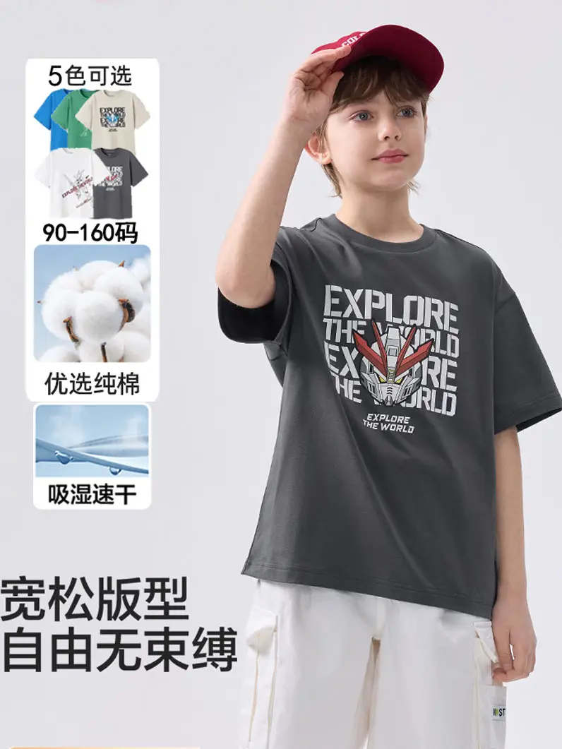 Wholesale Boys T-Shirt 2025 Cotton Summer Medium Large - Image 7