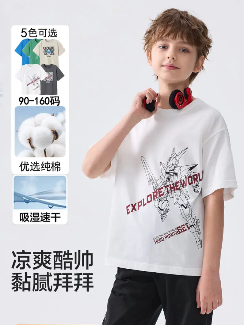 Wholesale Boys T-Shirt 2025 Cotton Summer Medium Large - Image 8