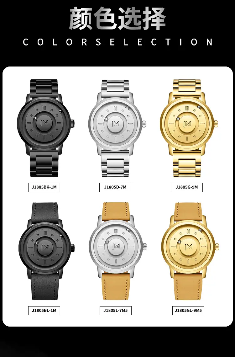 Men's Black Magnetic Levitation Quartz Watch — feature 8