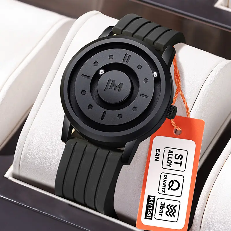 Men's Black Magnetic Levitation Quartz Watch - Image 4