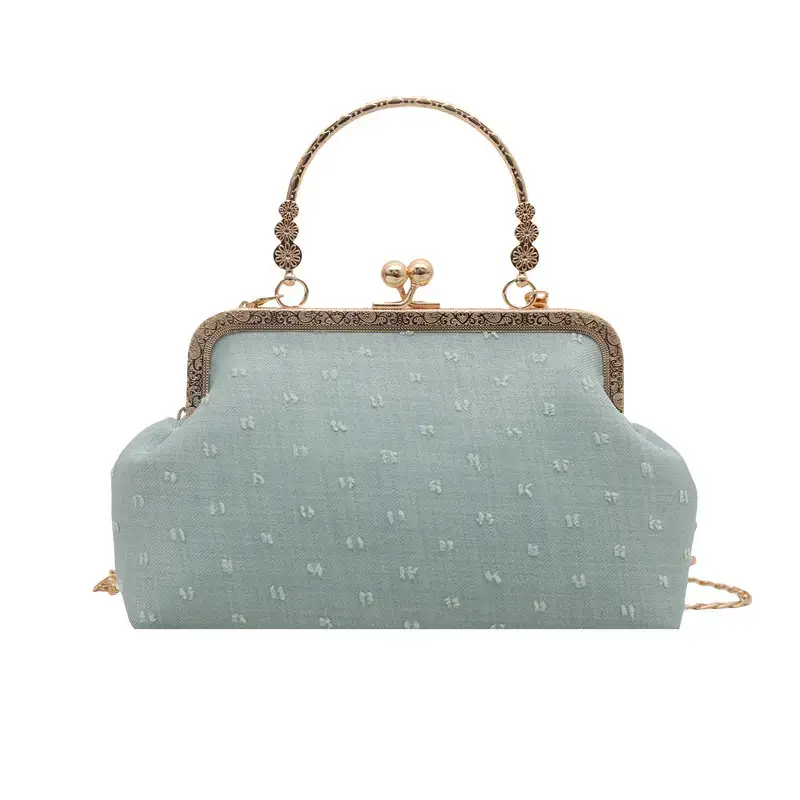 Light Blue Embellished Crossbody Bag for Women - Image 4