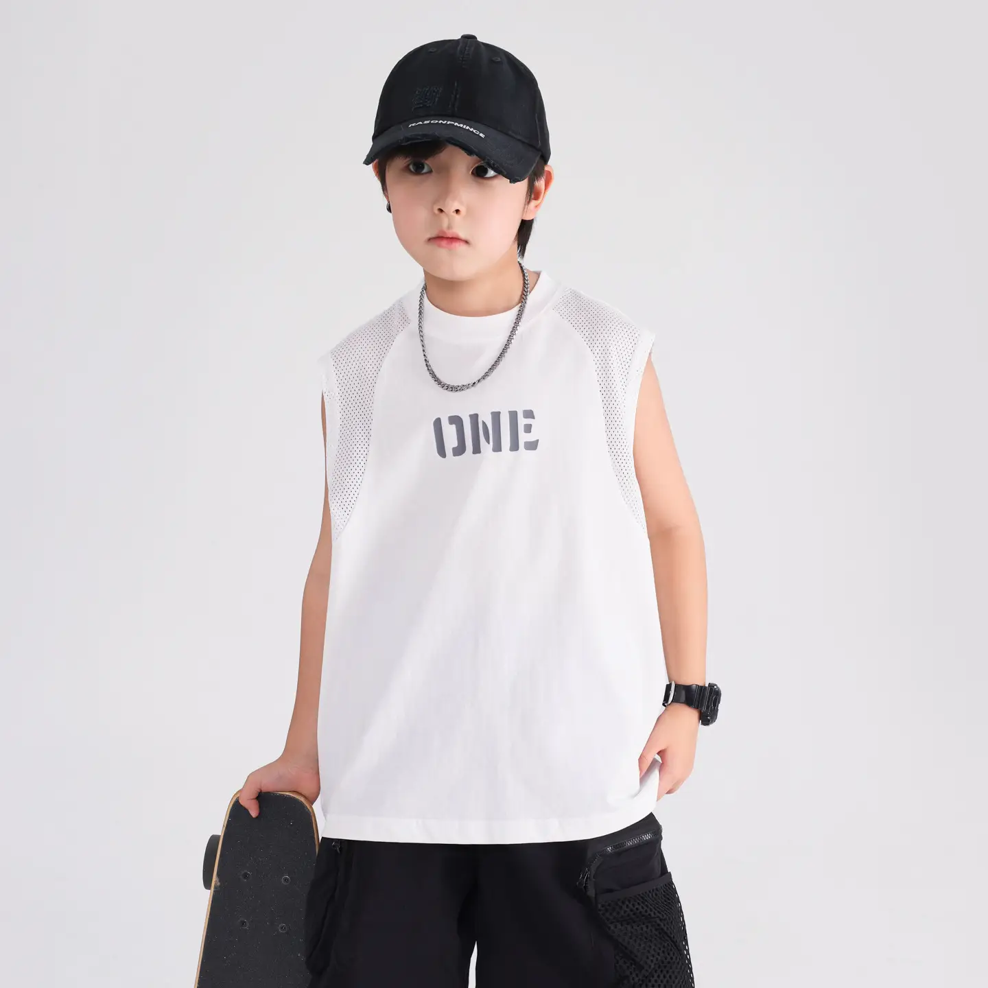 Boys Sleeveless Vest T-Shirt White 2026 - Image 3