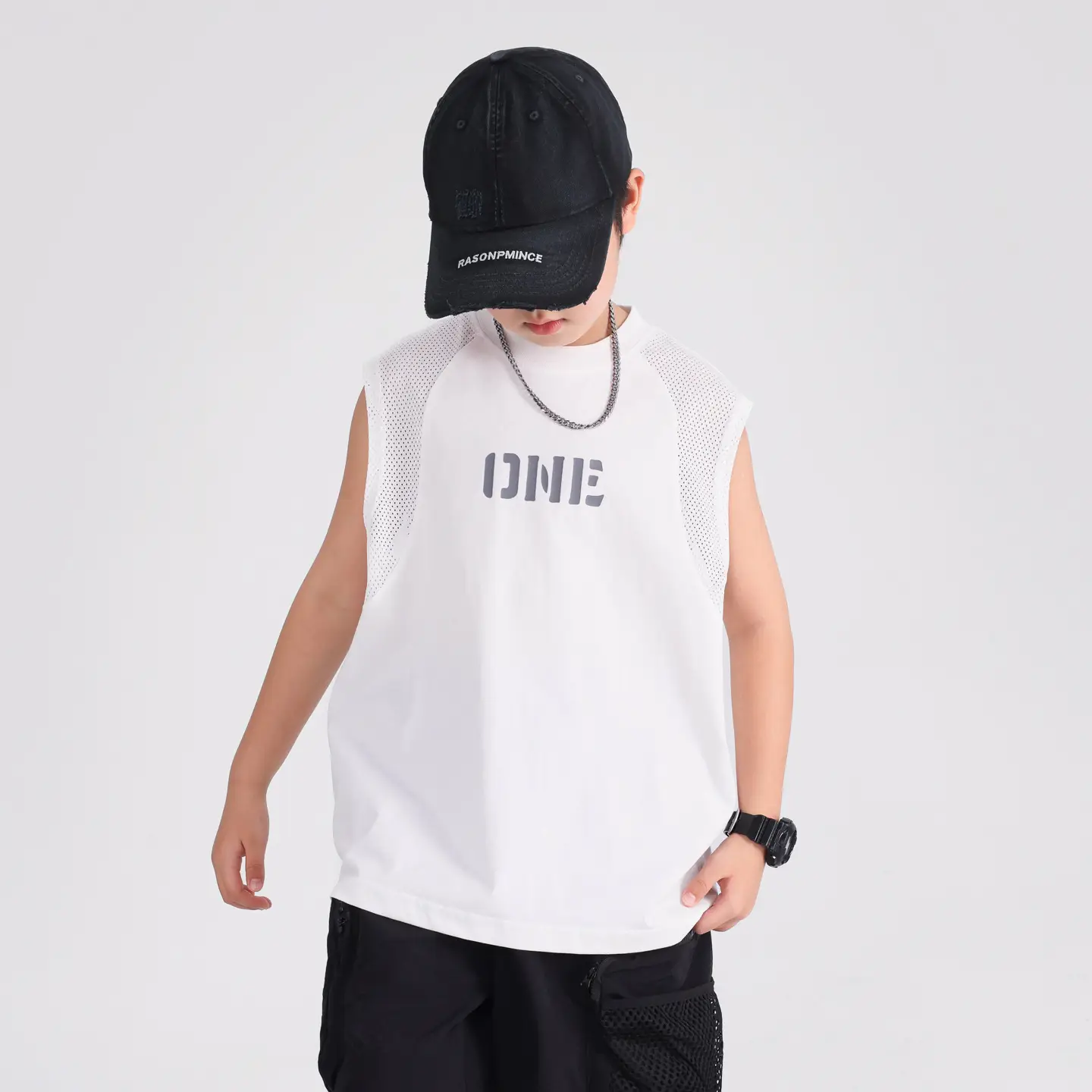 Boys Sleeveless Vest T-Shirt White 2026 - Image 4