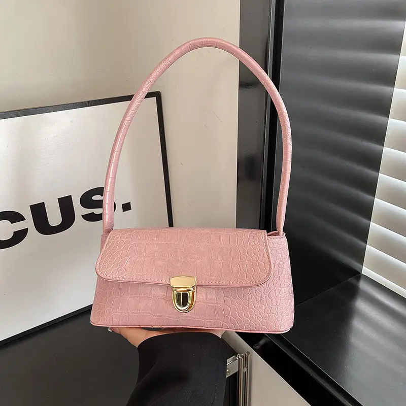 Underarm Bag New Trendy 2025 Textured Shoulder Handbag Summer Temperament Girl Crocodile Pattern Trendy Women's Bag