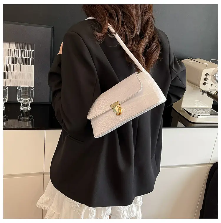 Underarm Bag New Trendy 2025 Textured Shoulder Handbag Summer Temperament Girl Crocodile Pattern Trendy Women's Bag — feature 12