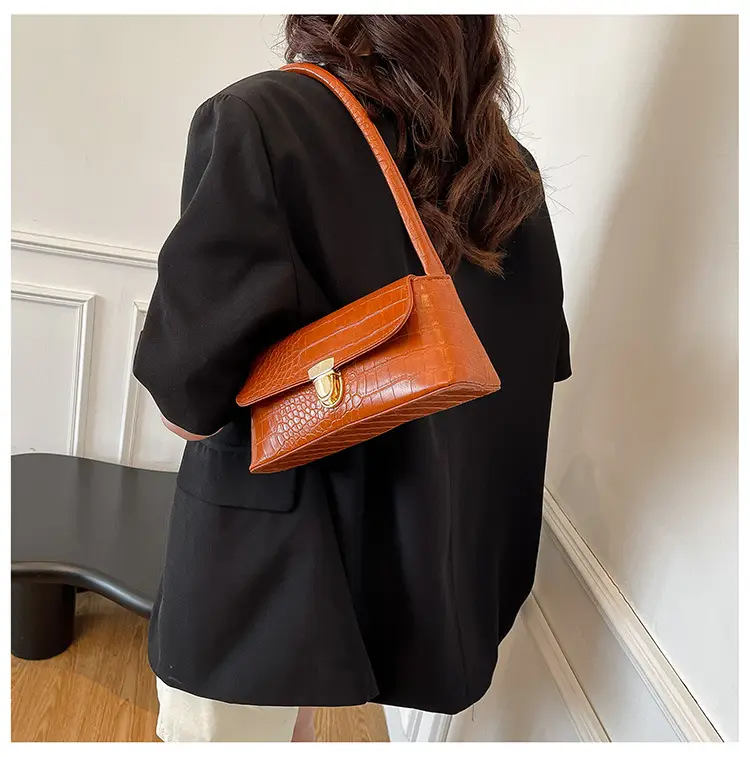 Underarm Bag New Trendy 2025 Textured Shoulder Handbag Summer Temperament Girl Crocodile Pattern Trendy Women's Bag — feature 27