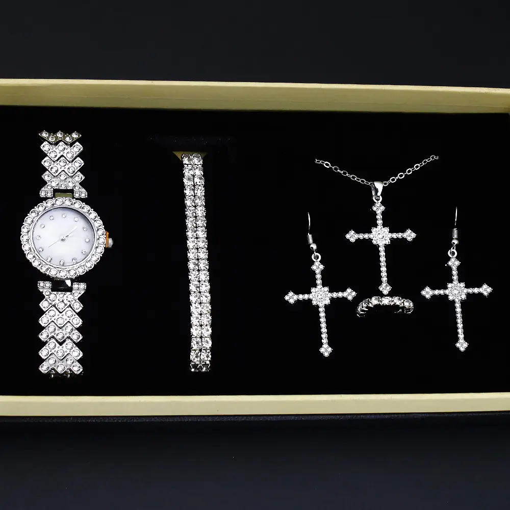 Women's High-Looking Diamond Quartz Watch Set — feature 9