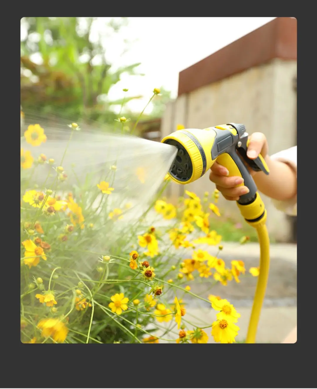 Car Wash Water Gun Household Watering Flowers and Vegetables Garden Water Pipe Hose Garden Gardening Shower Watering Nozzle Water Spray Set — feature 9