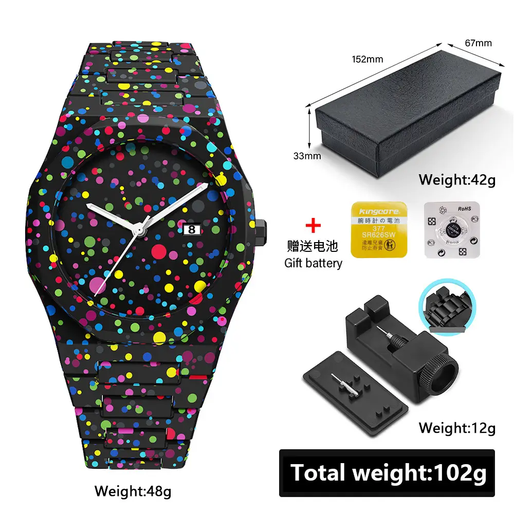 Cross-Border Men's Quartz Watches Black Plastic 48g - Image 6