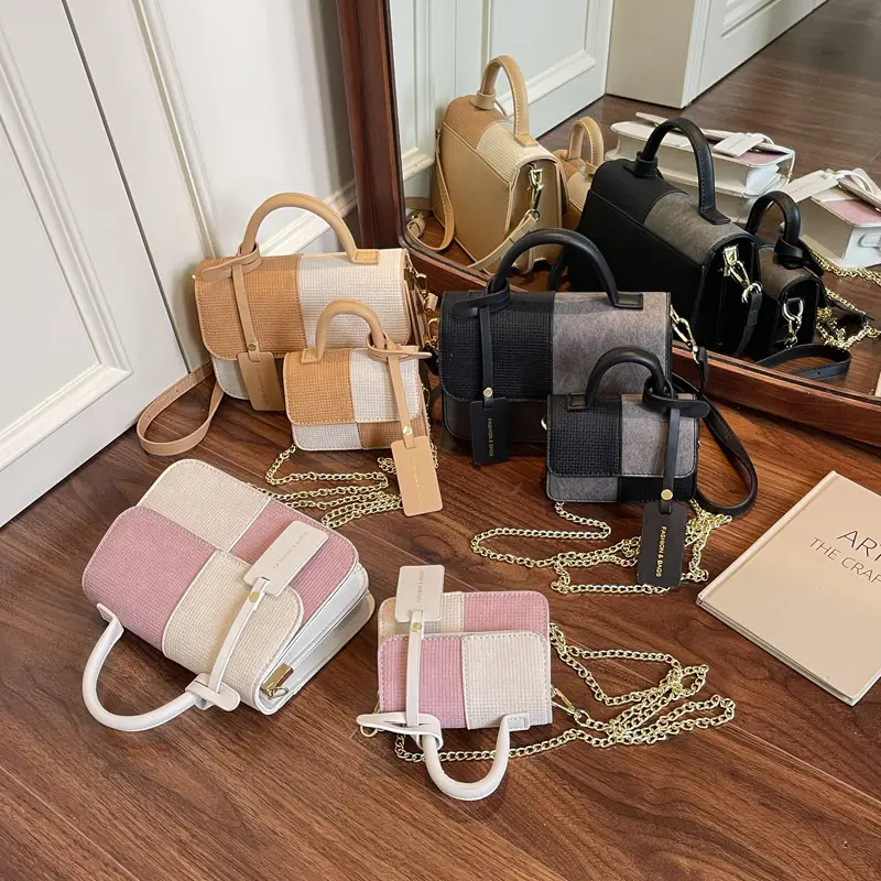 Women's Color-Blocked Satchel Bag 2025 New Fashion - Image 8