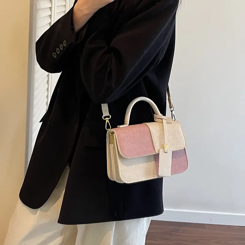 Women's Color-Blocked Satchel Bag 2025 New Fashion - Image 9