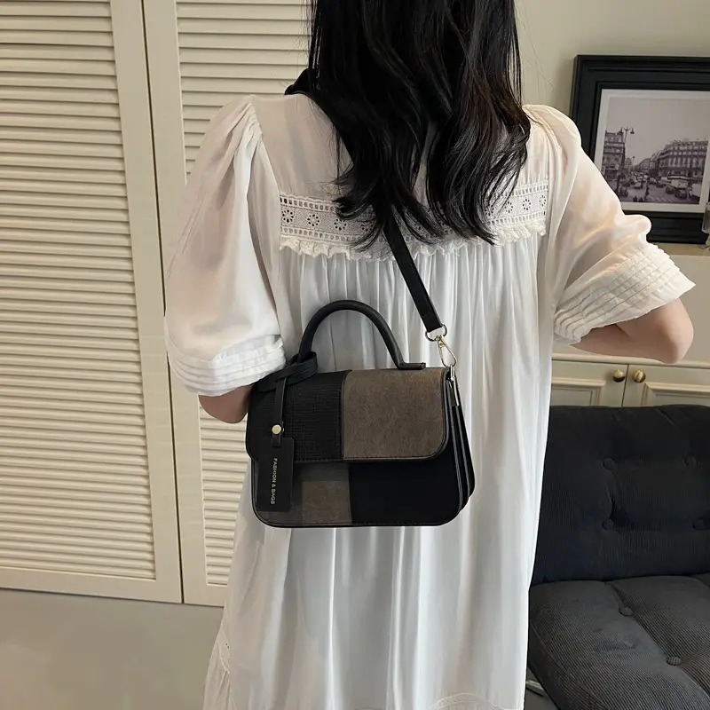 Women's Color-Blocked Satchel Bag 2025 New Fashion - Image 10