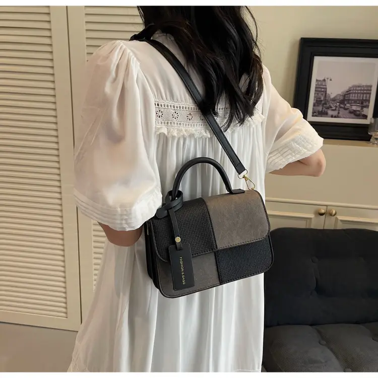 Women's Color-Blocked Satchel Bag 2025 New Fashion — feature 14