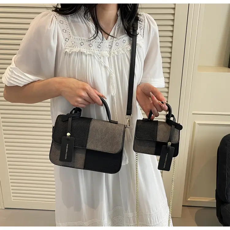 Women's Color-Blocked Satchel Bag 2025 New Fashion — feature 15