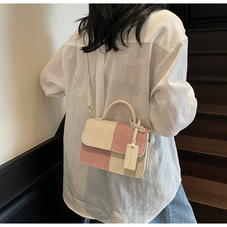 Women's Color-Blocked Satchel Bag 2025 New Fashion — feature 17