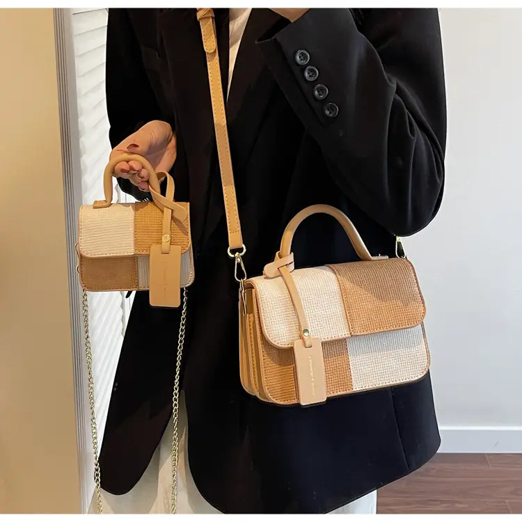Women's Color-Blocked Satchel Bag 2025 New Fashion — feature 23