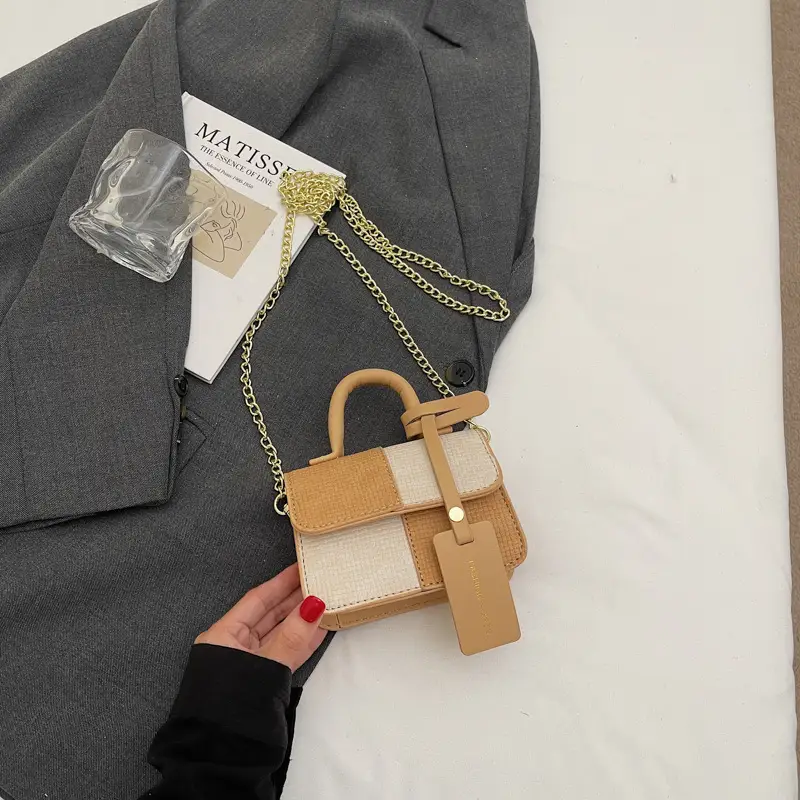 Women's Color-Blocked Satchel Bag 2025 New Fashion - Image 5