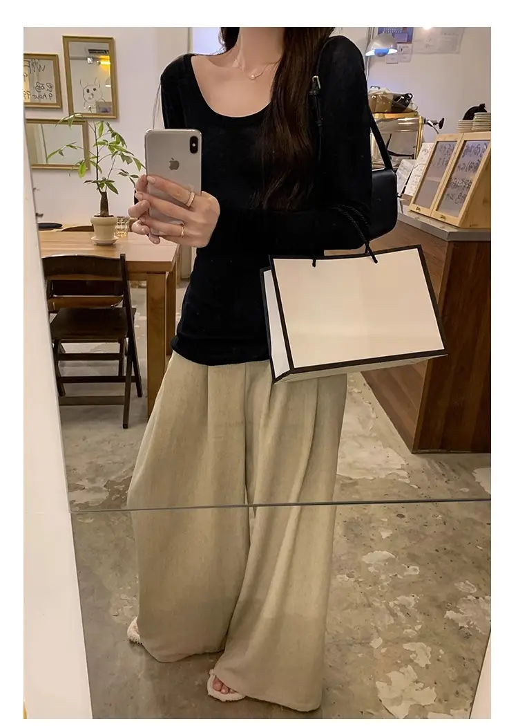 Tencel Skin-Friendly White Low Round Neck Bottoming Shirt Pure Lust Sexy Long-Sleeved T-Shirt Women's Autumn New Slim Inner Top — feature 20