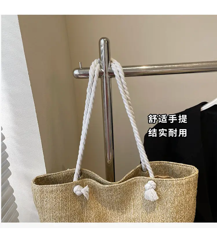 2025 Straw Woven Shoulder Tote Bag Large Capacity Women — feature 4