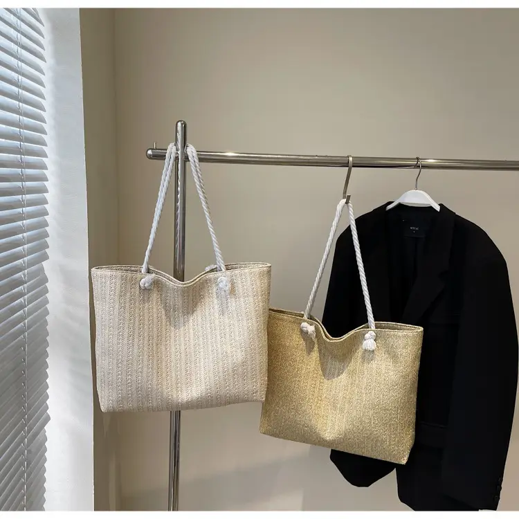 2025 Straw Woven Shoulder Tote Bag Large Capacity Women — feature 9