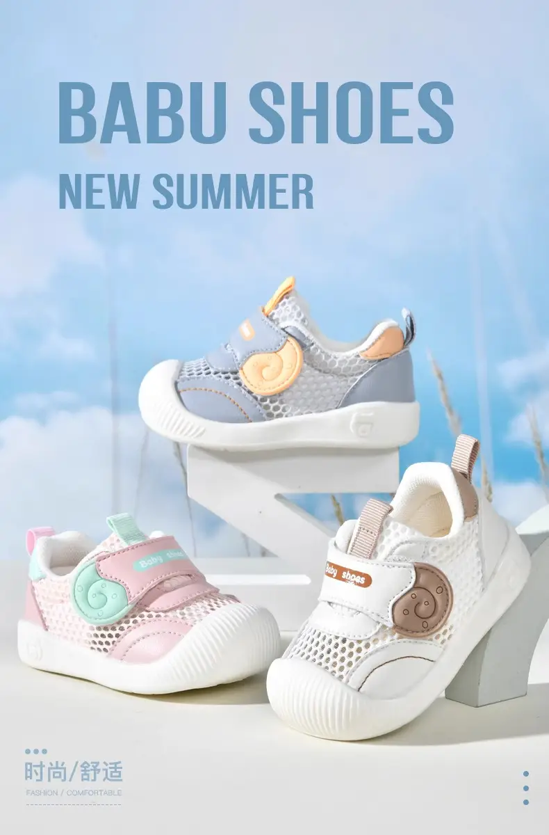 Baby Sandals Pink Mesh 0-12 Months Soft Non-Slip — feature 1