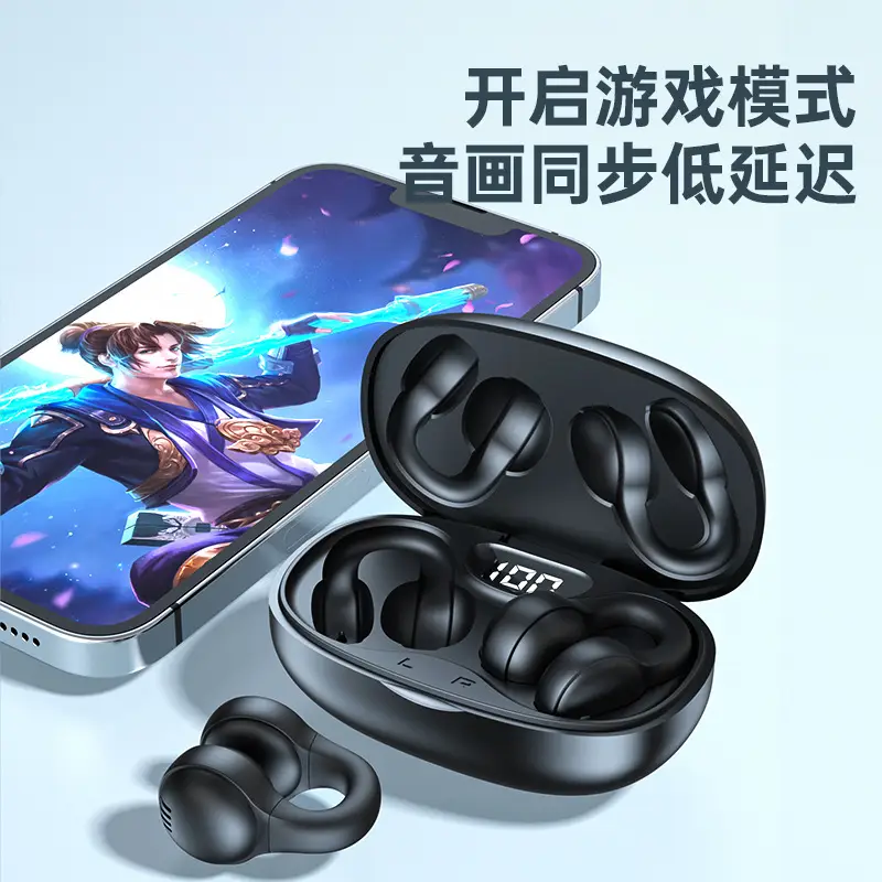 New X58 Ear Bone Conduction Bluetooth Headset Clip-On Wireless Noise Reduction Sports Call Long Battery Life Without Earphones