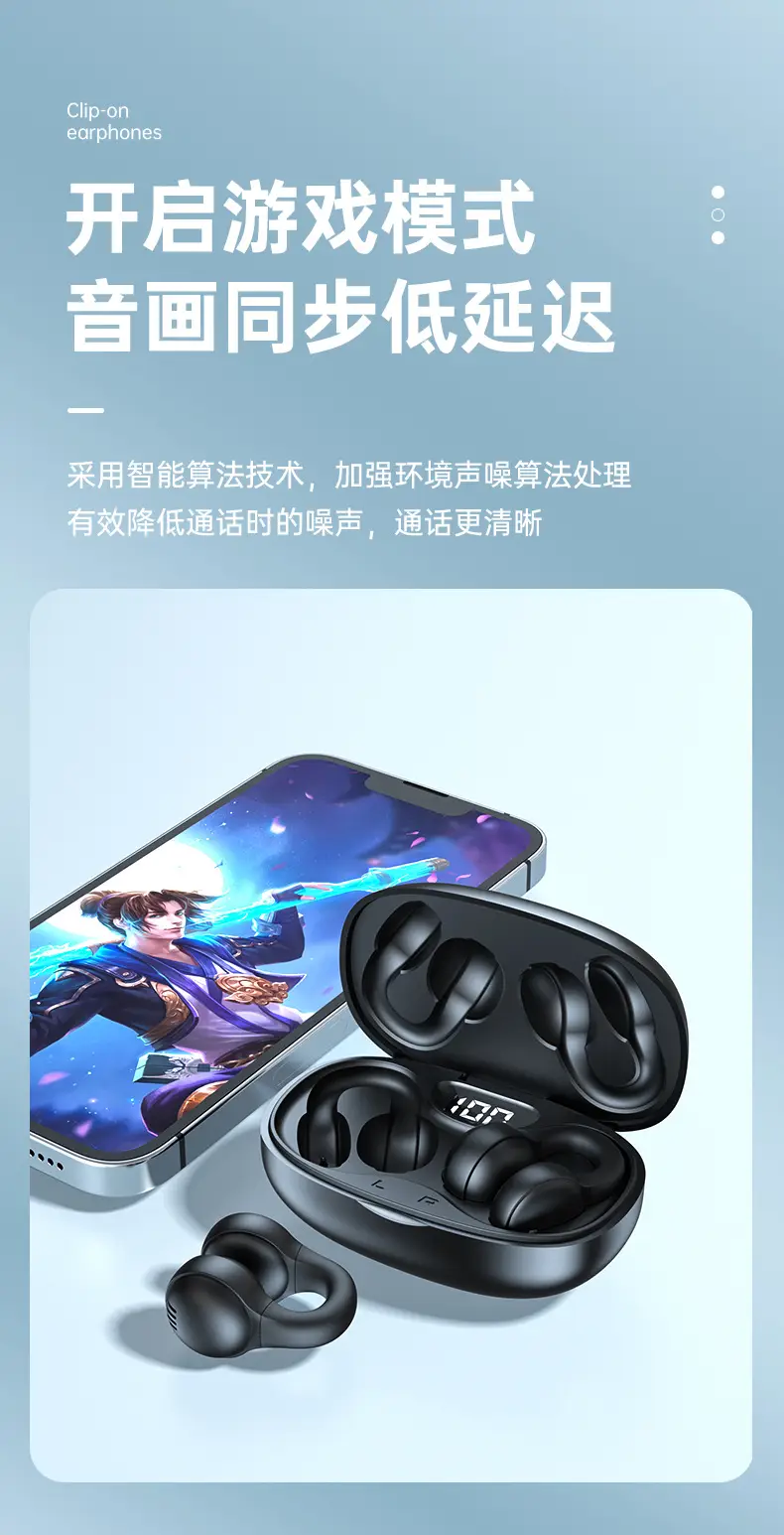 New X58 Ear Bone Conduction Bluetooth Headset Clip-On Wireless Noise Reduction Sports Call Long Battery Life Without Earphones — feature 11