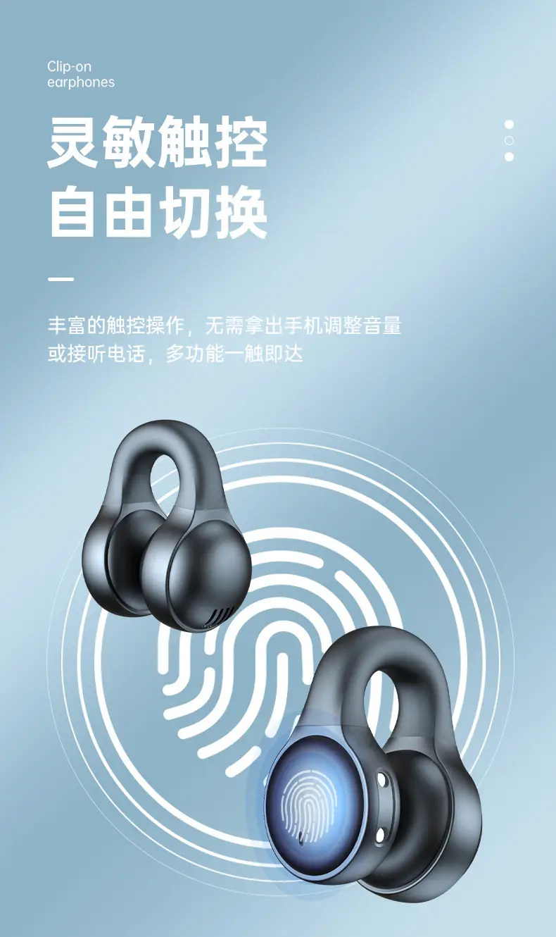 New X58 Ear Bone Conduction Bluetooth Headset Clip-On Wireless Noise Reduction Sports Call Long Battery Life Without Earphones — feature 13