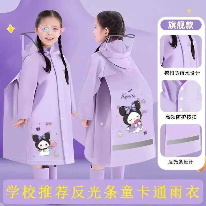 Children's Raincoat with Large Backpack Space for Kindergarten and Elementary School Students, Large Brim, Unisex, Wholesale Export Rain Poncho