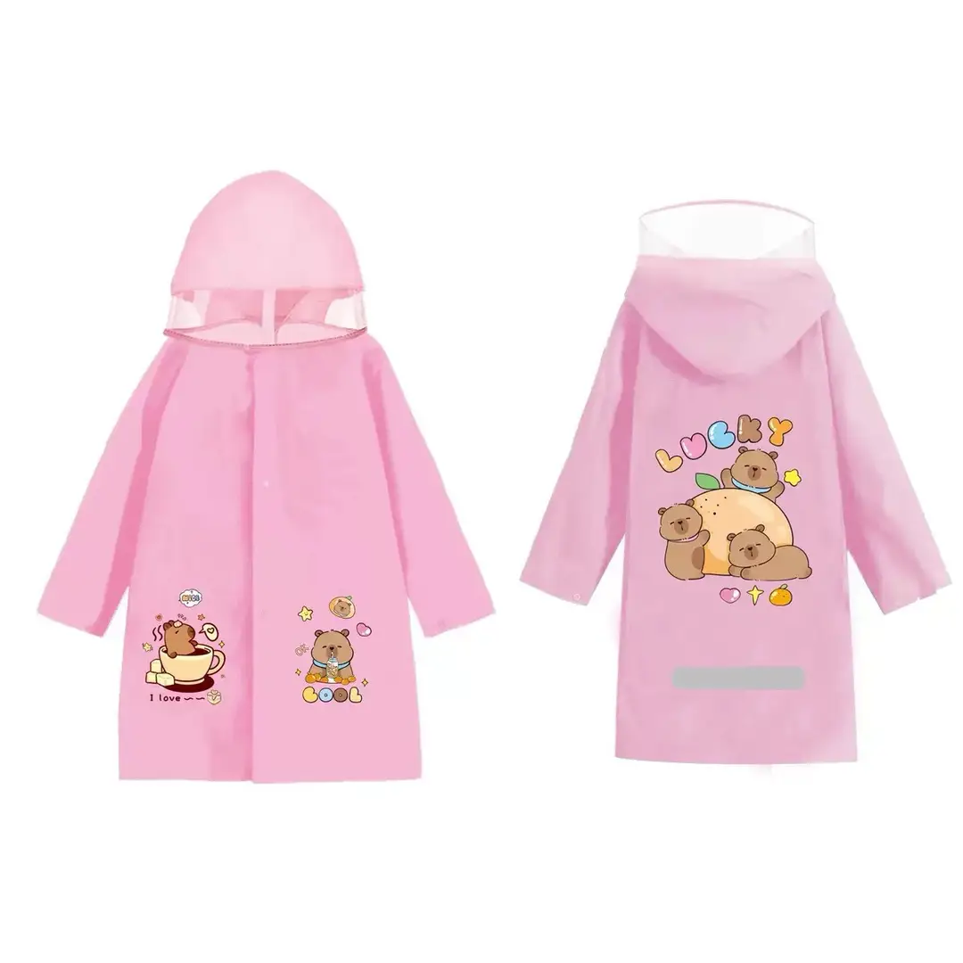 Children's Raincoat with Large Backpack Space for Kindergarten and Elementary School Students, Large Brim, Unisex, Wholesale Export Rain Poncho
