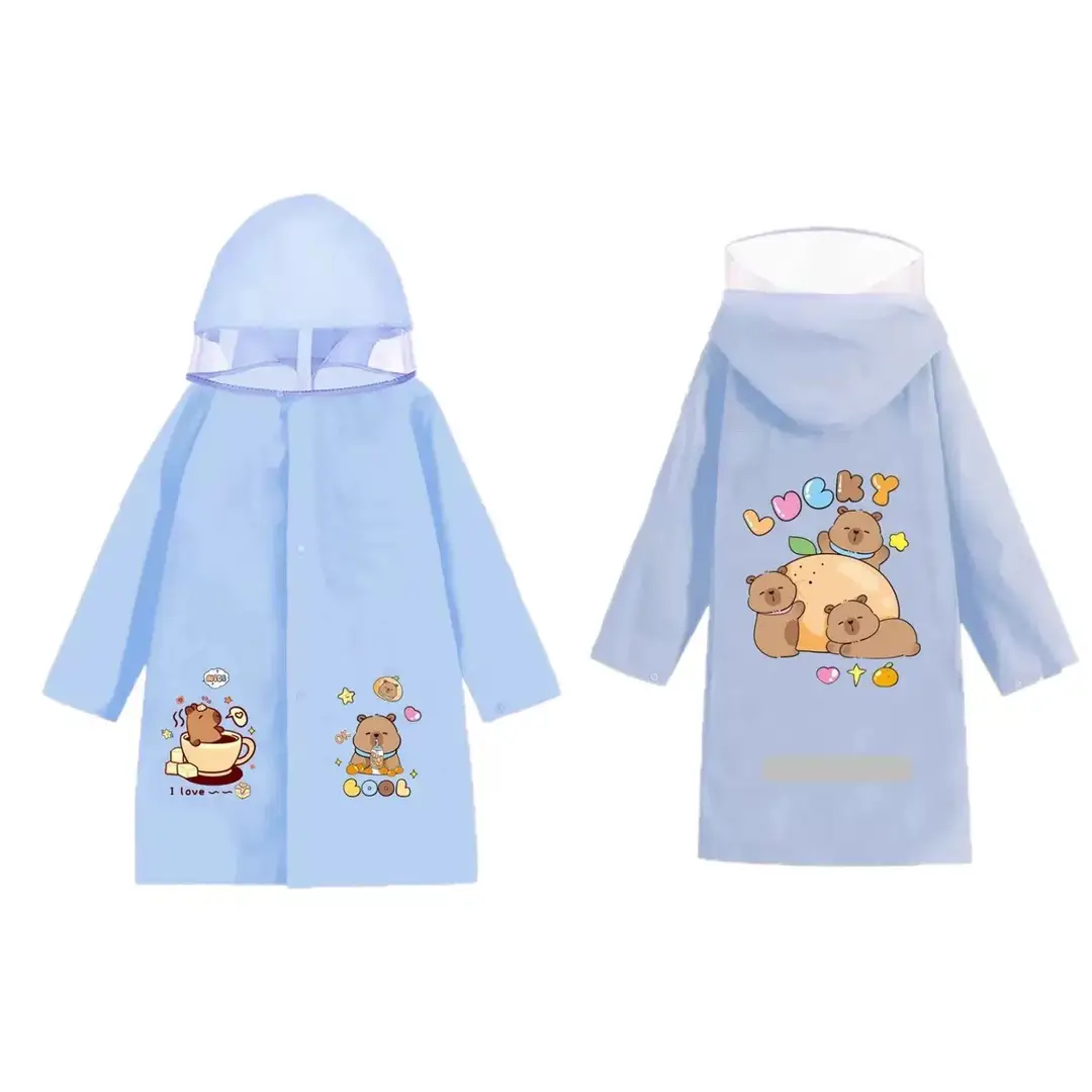 Children's Raincoat with Large Backpack Space for Kindergarten and Elementary School Students, Large Brim, Unisex, Wholesale Export Rain Poncho