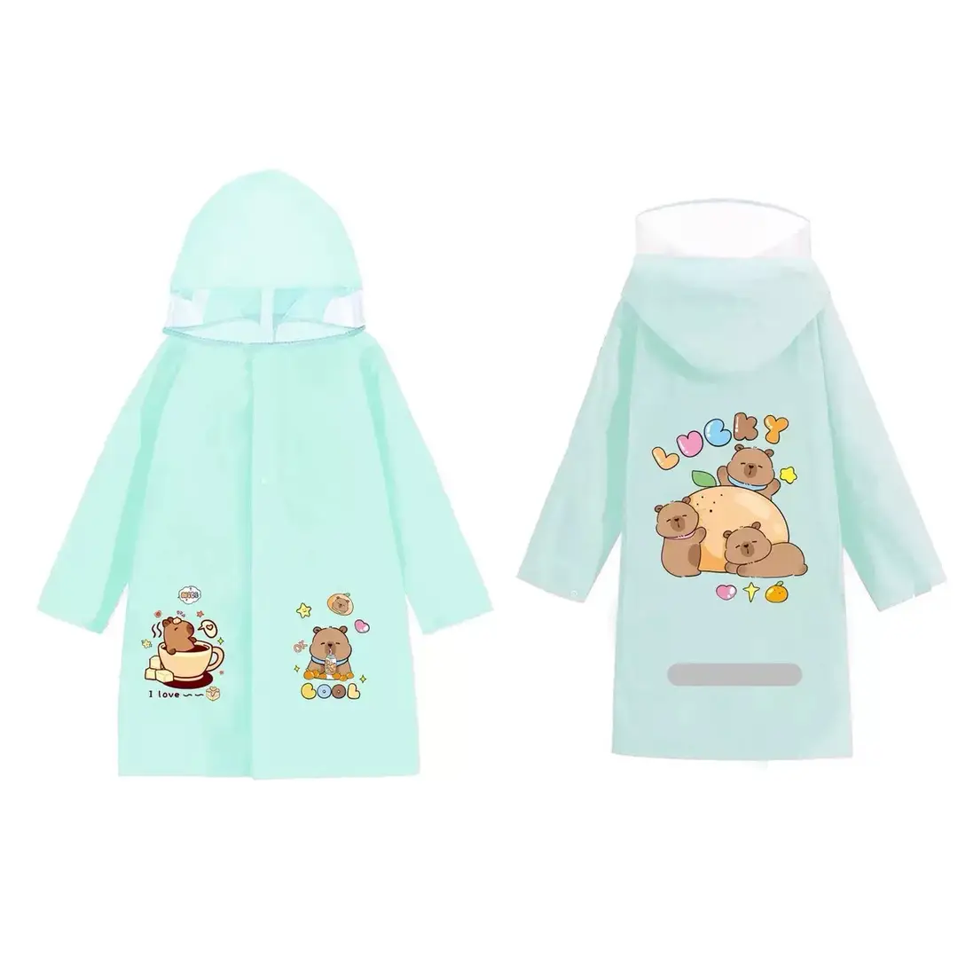 Children's Raincoat with Large Backpack Space for Kindergarten and Elementary School Students, Large Brim, Unisex, Wholesale Export Rain Poncho