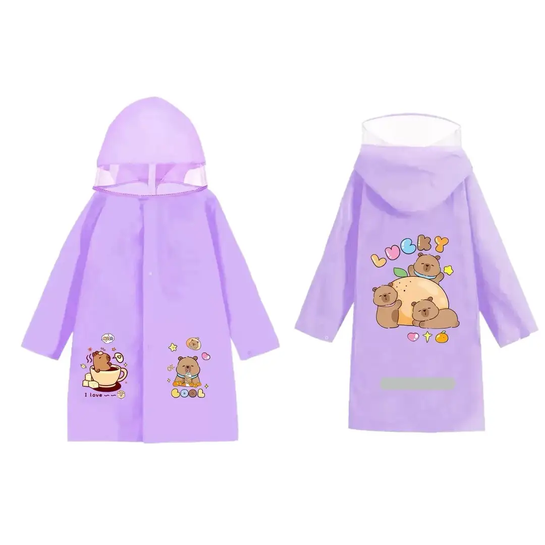 Children's Raincoat with Large Backpack Space for Kindergarten and Elementary School Students, Large Brim, Unisex, Wholesale Export Rain Poncho