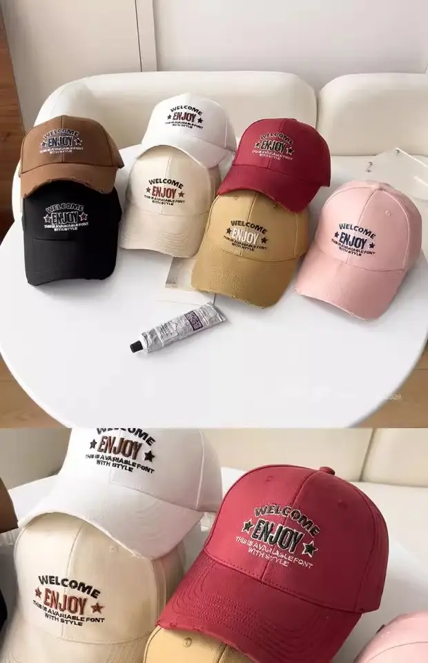 Women Red Embroidered Baseball Cap with "Welcome to England" Design — feature 1