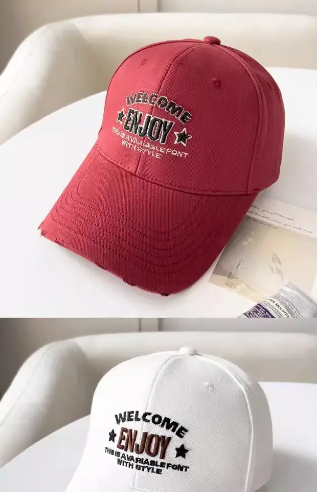 Women Red Embroidered Baseball Cap with "Welcome to England" Design — feature 10
