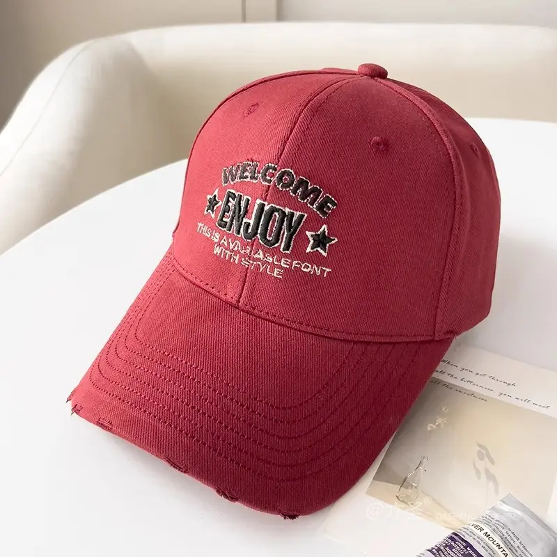 Women Red Embroidered Baseball Cap with "Welcome to England" Design - Image 5