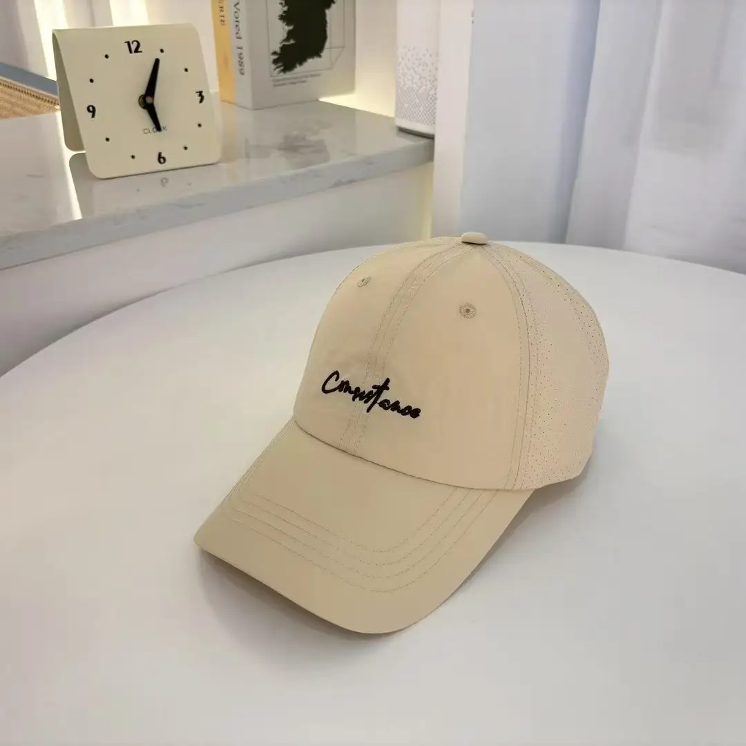Gray Korean Style Baseball Cap with Letter Embroidery
