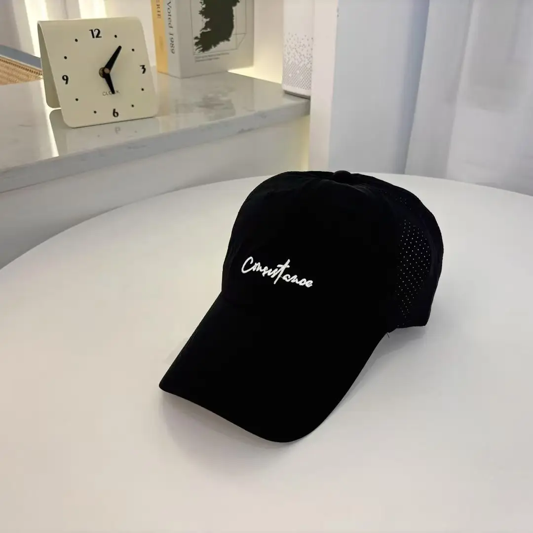 Gray Korean Style Baseball Cap with Letter Embroidery