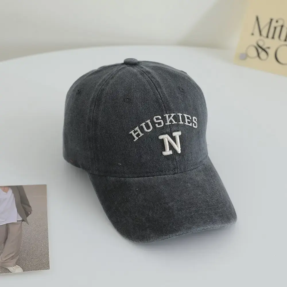3D N Letter Baseball Cap Brown Unisex Korean Style — feature 3