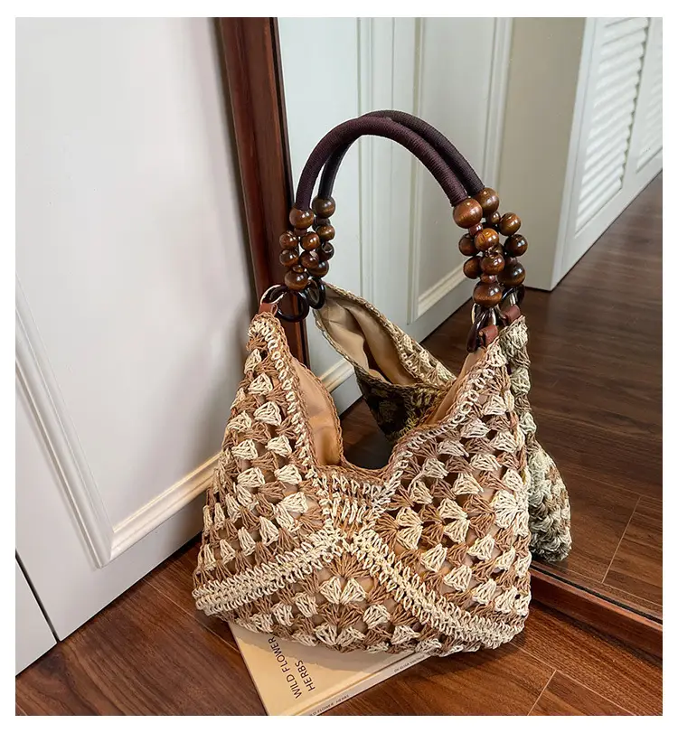 Cross-Border Woven Shoulder Bag Large Capacity Straw Bag — feature 1