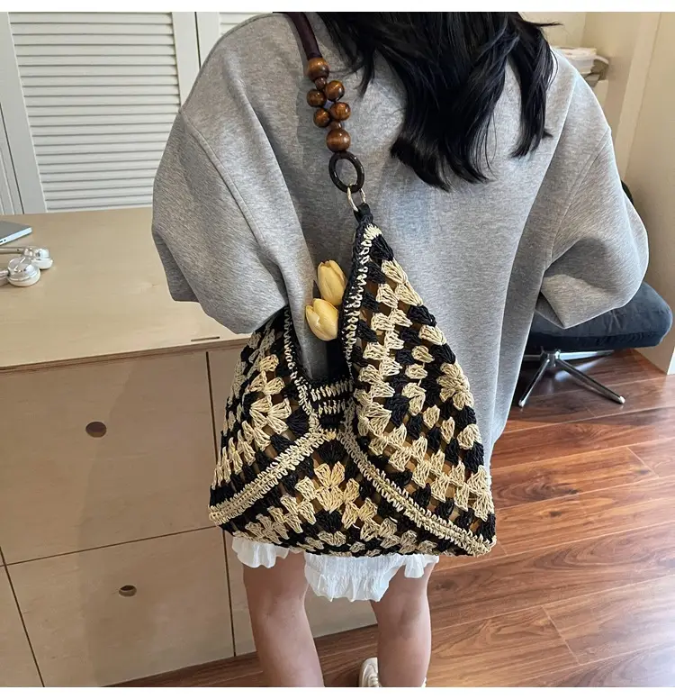 Cross-Border Woven Shoulder Bag Large Capacity Straw Bag — feature 16